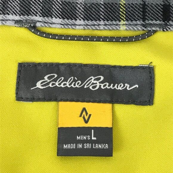 Eddie Bauer Travex Button Up Shirt Men's Large Plaid Long Sleeve Polyester - Picture 2 of 8